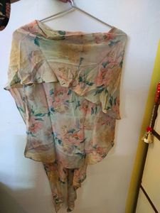 Vintage Floral Lace Tie Up Top
