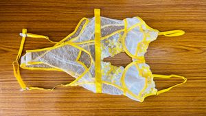 One Piece Sexy Light Yellow Lingerie bodysuit
