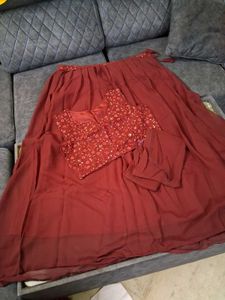 Maroon Embroidered Kurta Suit