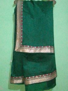 Beautiful Green Net Saree