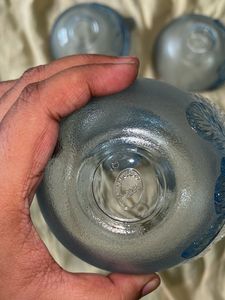 Blue Glass Dessert Bowls (Set of 5)