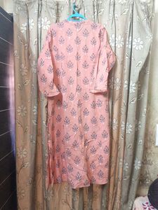 Peach Floral Print Kurti