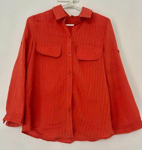 Orange Button-Down Shirt