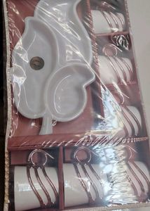 6 Cups Set With 1 Designer Plate