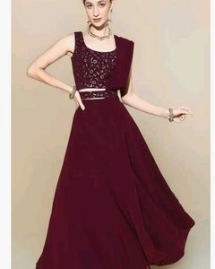 Elegant Maroon Maxi Dress