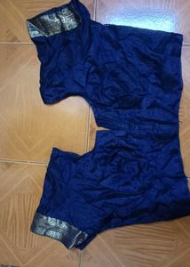 Dark Blue Coloured Saree W Blouse