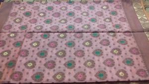 Pink Floral Cotton Silk Saree (Stritched Blouse)