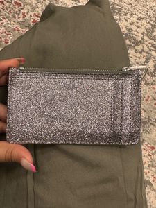 TED BAKER Glamira Silver Glitter Cardholder Wallet
