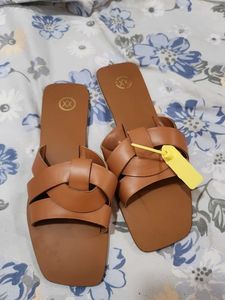 Brown Woven Detail Flats