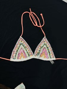 Victoria’s Secret Beaded Triangle Bikini Top