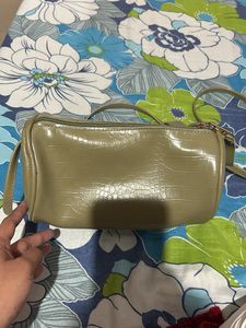 Olive Cylindrical Crossbody Bag
