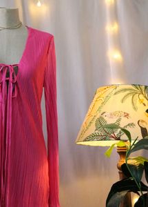 Urbanic Pink Plisse Mini Dress