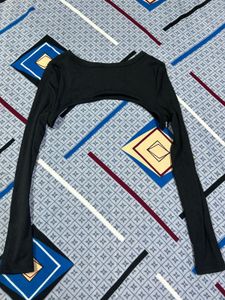 Black Bolero Long Sleeve Top