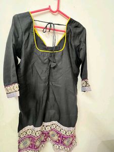 Embroidered Black kurta
