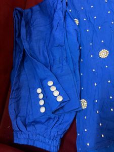 Stone Work Blue Kurta Set