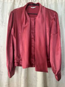 Vintage Silk Tie-Neck Blouse