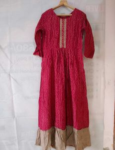Bandhani  Anarkali Kurti