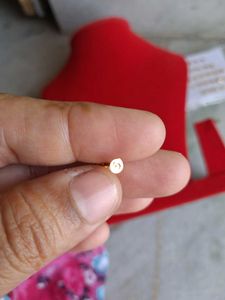 Gold Nose Pin with Green Stone