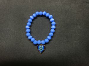 Cat Eye Beads With Charm Bracelet