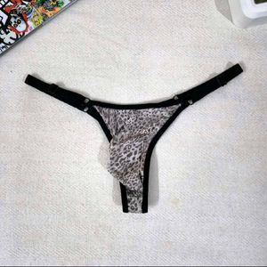 Mens Leopard Print Thong