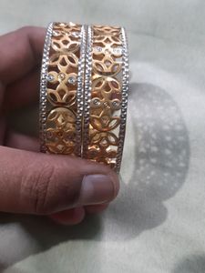 Golden Lotus Design Bangles