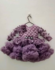 Purple Floral Tulle Dress