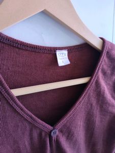 Brown Full Sleeves Crop Top