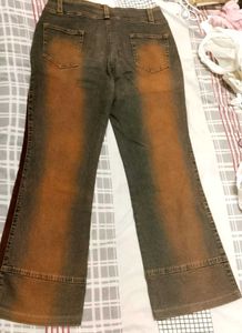 Stylish Brown Denim And Corduroy Jeans