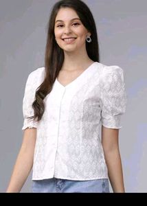 🆕NEW Cute Pinteresty White Puff Sleeves Top