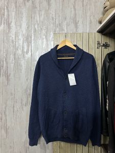 Massimo Dutti Navy Blue Knit Cardigan