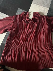 mauve puffed sleeves top
