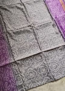 Brand New fastive bandhani cotton silk saree set