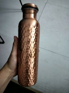 Copper Water Bottle Hammered Design