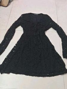 Black Lace Long Sleeve Dress