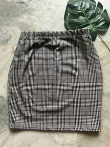 Gray Plaid Mini Skirt