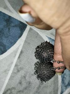 Silver Jhumka Earrings