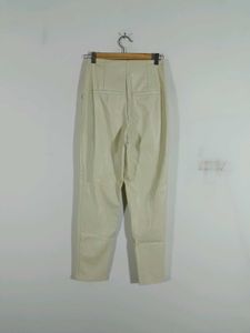 Vintage Cream Faux Leather Pants