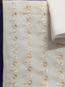 Opulent White Unstitched Suit with Golden Thread