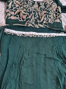Emerald Green Embroidered Gown