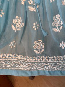 Blue Embroidered Tunic Top