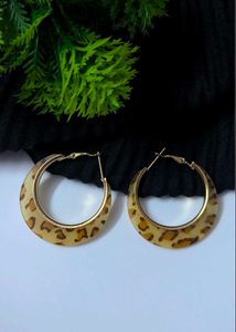 Leopard Print Hoop Earrings