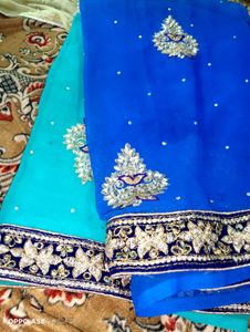 Beautiful Party Wear double Colour Saree