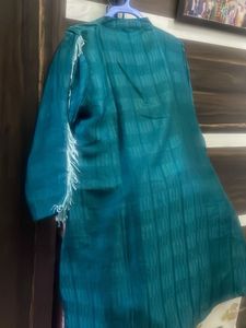 Teal Embellished Kurti Set