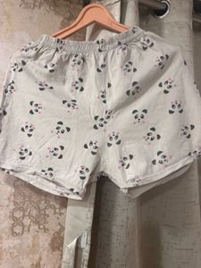 Panda Print Shorts, Waist-26