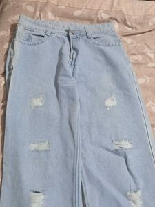 blue denim straight fit