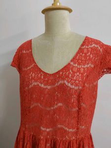 Coral Lace Dress(Fixed Price)