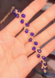 Black Crystal Beaded Bracelet🖤💙❤️