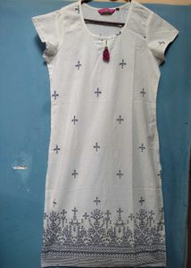 Printed White Women Kurta