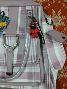 2 in 1 Stylish Plaid Backpack