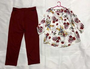 Floral Top & Pants Co-ord Set Bust 36/38